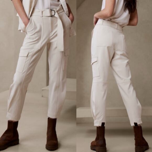 Banana Republic Pants - NWOT* Banana Republic Transitional Cream White High Rise Slim Fit Cargo Pant - 6